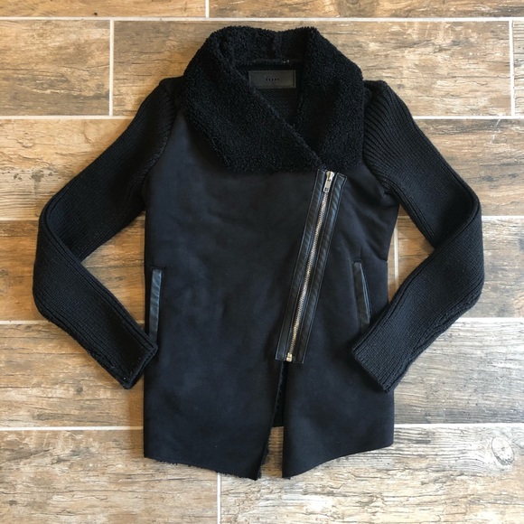 Blank NYC Jackets & Blazers - Blank NYC | Black Knit Vegan Suede Moto Jacket